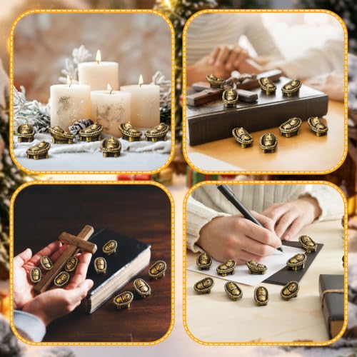 Civaner 50 Pcs Mini Brass Color Jesus in The Manger Figurines - style: Jesus in Manger