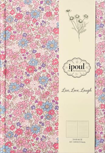 Pink Journal, Floral Notebook, A5, Ruled, Journal for Teen Girls, Writing Notebook, Hardcover, Lay-flat, Pretty Girls Diary, Birthday Gift for Women, Daughter, Granddaughter, School Supplies - color: Floret Pink