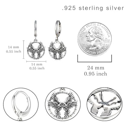 Seraph Earring for Men Women 925 Sterling sliver biblically accurate angels wing earring Religious Gifts for Me
