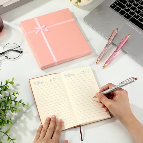 Affrolling 5 Pcs Christian Gifts for Women Church Religious Gifts A6 Bible Leather Notebook Pens with Box Prayer Journal for Men Bible Study Pastor's Wife Godmother Father(Rose Gold) - color: Rose Gold