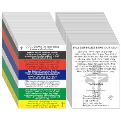 Zhanmai 400 Pcs Gospel Tracts Salvation Prayer Cards Plan of Salvation Xmas