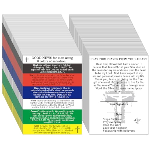 Zhanmai 400 Pcs Gospel Tracts Salvation Prayer Cards Plan of Salvation Xmas
