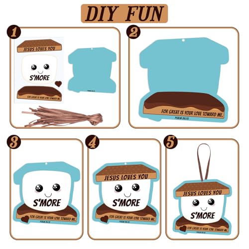 Motipuns 24 Sets Jesus Loves You S'More Ornament Craft Kit,Classic Style - style: Classic Style