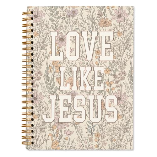 Bible Journal for Women, Christian Gifts for Women Girls, Prayer Bible Study Supplies Notebook, Boho Floral Office School Supplies, Love Like Jesus Hardcover Spiral Notebook 5.5 x 8.3 Inch - color: love like Jesus
