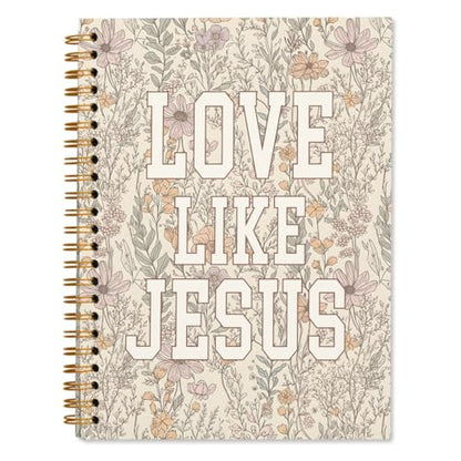 Bible Journal for Women, Christian Gifts for Women Girls, Prayer Bible Study Supplies Notebook, Boho Floral Office School Supplies, Love Like Jesus Hardcover Spiral Notebook 5.5 x 8.3 Inch - color: love like Jesus