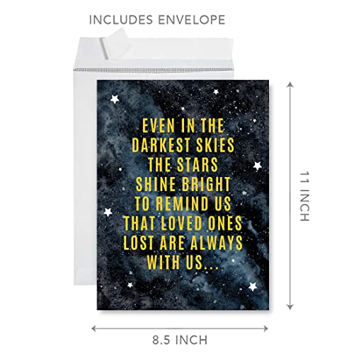 Andaz Press Jumbo Sympathy Card with Envelope, Sorry For Your Loss Card, Love Ones Are Always With Us, Premium Condolences Card with Big Blank Space to Send to Friends, Family, 8.5" x 11", 1-Pack - color: Always With Us