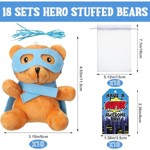 Silipull 18 Pcs Hero Party Stuffed Animal Bears Hero Plush Teddy Bear - style: Hero