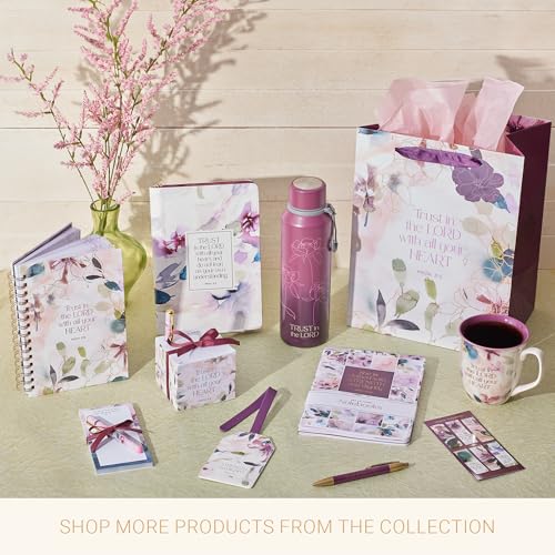 Christian Art Gifts Stainless Steel Double Wall Vacuum Sealed Insulated Water Bottle for Women: Trust in the Lord Bible Verse, Leak/Spill-proof, Scratch Resistant, Wide Mouth, Cute Plum Purple, 24 oz - color: Trust/Plum