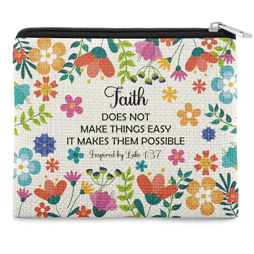Religious Inspirational Gifts Coin Purse for Women Christian Present for Friend Teen Bible Verse Gift Scripture Present for Sister Daughter Her Coin Pouch Christmas Birthday Gifts Zipper Change Pouch - color: Christian Gifts