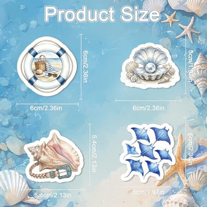 50 Pcs Beach Coastal Granddaughter Stickers Blue Ocean Decals - style: Beach Coastal