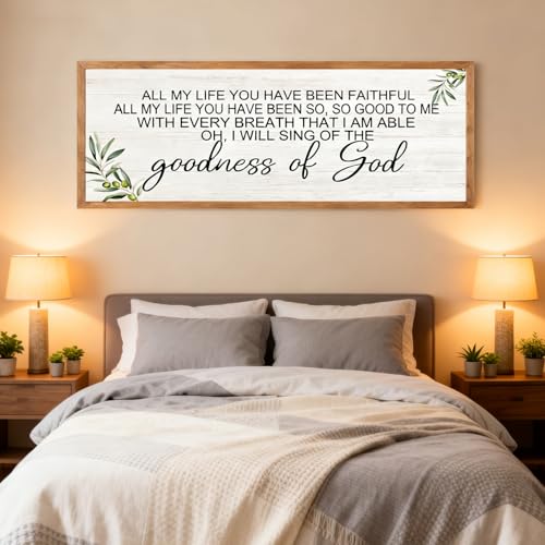 Foutcheou Goodness of God Christian Wall Decor, 40''×15'', Natural - color: Goodness of God Christian Natural, size: 40"L x 15"W