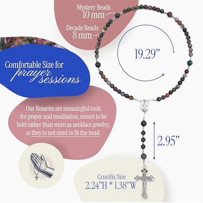 Handmade Catholic Rosary Beads - color: Green