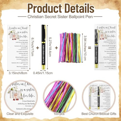 Sayglossy 10 Sets Sisters in Christ Christian Gifts Bulk for Women Pens