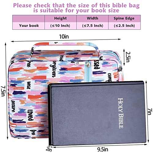 Laumoi Bible Cover Case for Women 10'' Floral Bible Cover Case Women Portable Protective Bag for Bible Study Supplies(Positive Style) - style: Positive Style