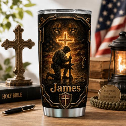 Personalized Christian Gifts For Men - A Child Of God Warrior Faith Bible Tumbler V20 - Man Of Faith Christ Religious For Dad, Husband, Grandpa on Fathers Day, Christmas, Birthday - color: CH-VAR-20