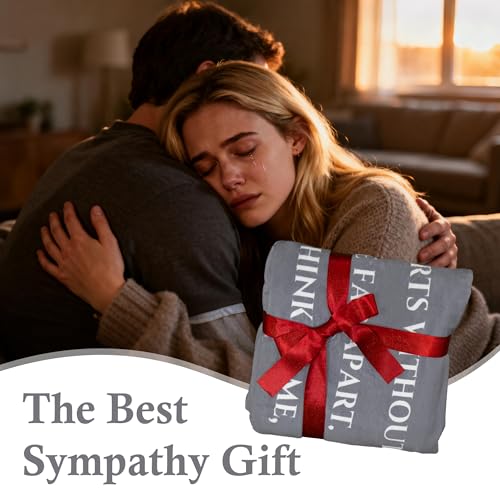 Memorial Gift Blanket, Sympathy Gifts for Loss of Loved One, Hugs from Heaven Blanket, Bereavement Gift Idea, Memorial Gifts for Loss of Mother/Father/Pet Throw Blanket 60" X 50"Grey - color: Grey, size: 50*60