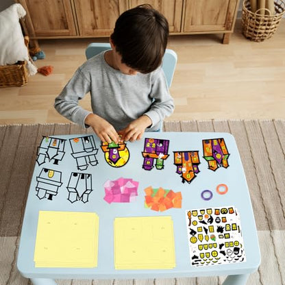 Renbuzhu 36PCS Halloweens Crafts Bulk: Haunted House Paper Suncatchers DIY Kit Party Activities Decorations, Window Stained Glass Effect Art Supplies - style: haunted house