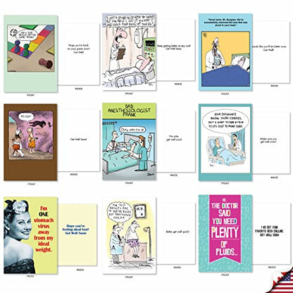 NobleWorks Funny Get Well Cards 36 Assorted Hysterical Bulk Box Set Greeting Cards Envelopes Mix Feel Better Variety Pack for Men, Women (36 Designs, 1 Each) Happy and Healthy AC2798GWG-B1x36 - style: Happy and Healthy
