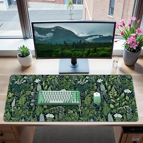iCasso Desk Mat, Big Desk Pad,XXL Gaming Mouse Pad, Dark Green - color: A-green Grass