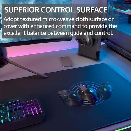 KTRIO Large Gaming Mouse Pad Desk Mat for Gamer, 35.4" x 15.7", Black, XXXL - color: Black Stealth, size: 35.4l x 15.7w Inches