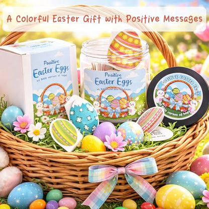 Bible Verse Jar, Mothers Day Gifts For Mom, Birthday Gifts For Women (Positive Easter Eggs) - style: Positive Easter Eggs