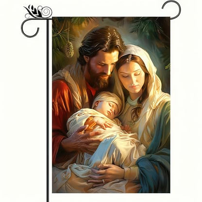 BlissYard Christmas Nativity Scene Garden Flag 12x18 Inch Polyester - color: Jesus
