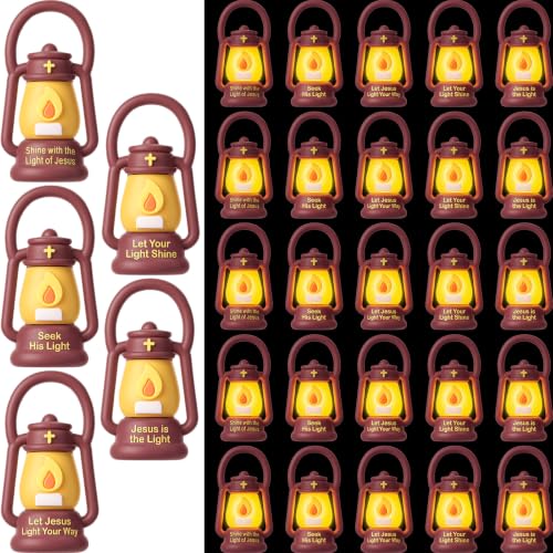 Halloscume 25 Pcs Jesus Lantern Figures Glow in Dark (Creative, Brown) - color: Brown, size: Creative