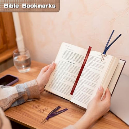 Resurhang 80 Pack Heart Cross Paper Clips with Ribbons 40 Rose Gold Bible Paper Clips 40 Christian Bookmark Ribbons Bible Study Journaling Supplies Easter Eggs Fillers Women Christian Gifts - color: Rose Gold