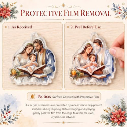 Wenqik 12 Pcs Christmas Nativity Scene Ornaments for Tree Acrylic,Bright - style: Bright