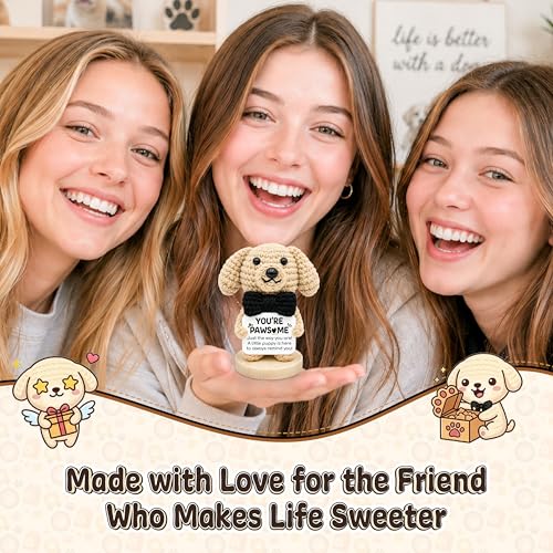 Positive Crochet Dog, Emotion Support Dog Stuffed Animal Inspirational Gift - color: Dog