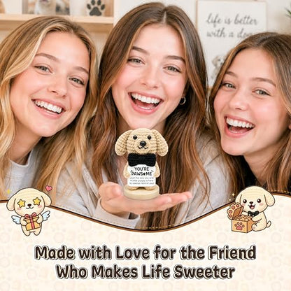 Positive Crochet Dog, Emotion Support Dog Stuffed Animal Inspirational Gift - color: Dog