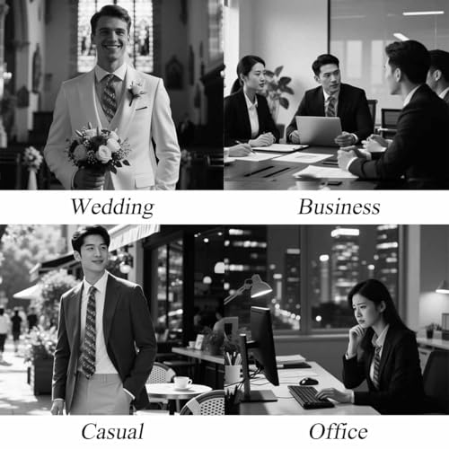 funny Ties for Men Business Novelty Men's Neckties for Festival Holiday Party Valentine's Day Wedding Christmas - color: Music Bars White