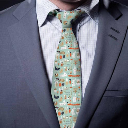 Black Dots Men's Neckties Retro Classic Circle Geometry Men's Tie for Mens Teens Business Work Casual Wedding Party - color: Easter