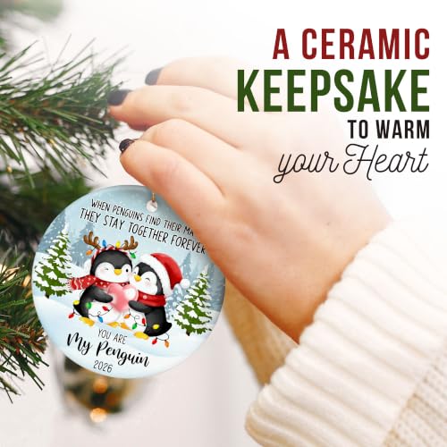 Penguin Couple Ornament 2026 - Our First Christmas Ornament for Couples - color: Penguin 2