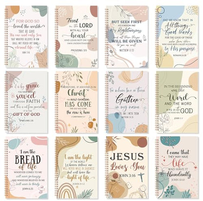Supervitae 12 Pack Christian Journals Notebooks Gifts for Women,Boho - style: Bohemian
