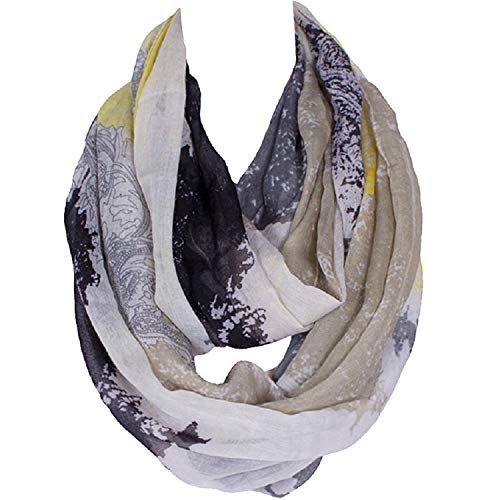 Fashion Lightweight Scarfs For Women Floral Print Many Style - color: Yellow