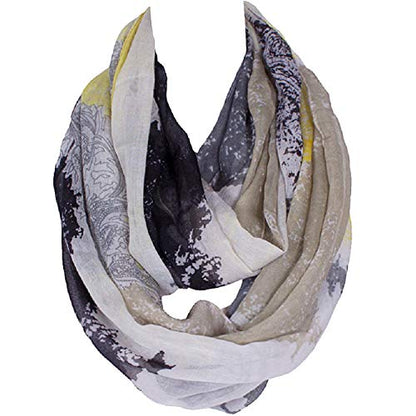 Fashion Lightweight Scarfs For Women Floral Print Many Style - color: Yellow