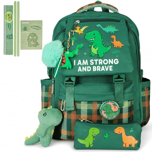 Dinosaur Affirmation Backpacks – Dinosaur Backpack for Boys – Kid Backpack Kids Backpacks – Mochilas Escolares Para Niños – Boys Backpack for Kids – Backpacks for Kids Bookbag - color: Dinosaur