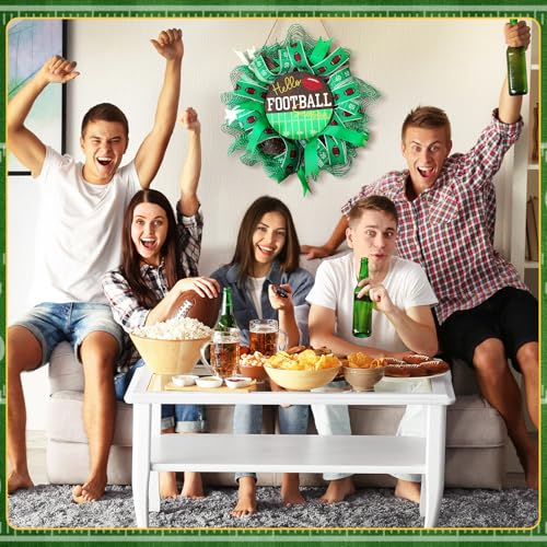 Cinnvoice Football Wreath Artificial Front Door Wreath - style: Football