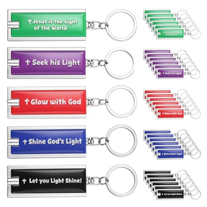 Copkim Mini Bible Keychain Christian Jesus Flashlight Bulk