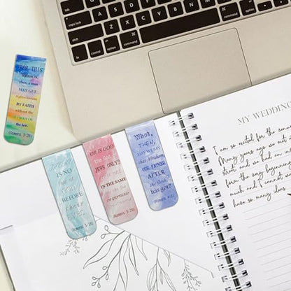 VANRA 48 Pieces Bible Verse Magnetic Bookmarks with Full Scripture Colorful - style: Colorful