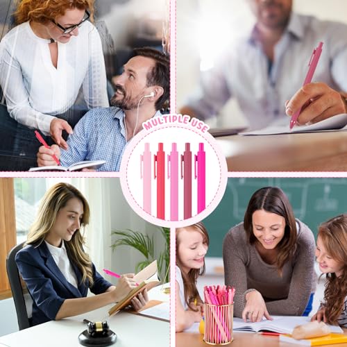 100 Pcs Ballpoint Gel Pens Bulk Retractable, Pink Series - style: Pink Series