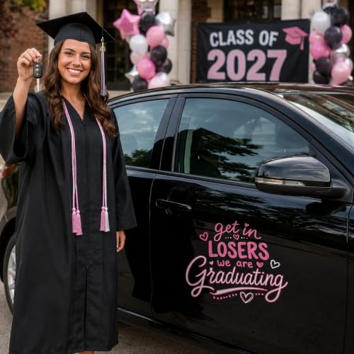 1PCS_11in Get in Losers We are Graduating UV DTF Sticker Car Decal for Grads - color: Senior 9