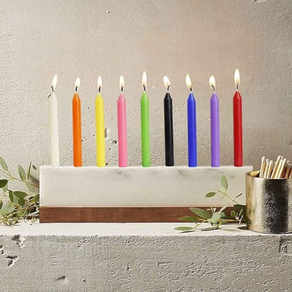 100 Pack 4 Inch Multicolor Taper Chime Candles - color: colours-4"100pcs