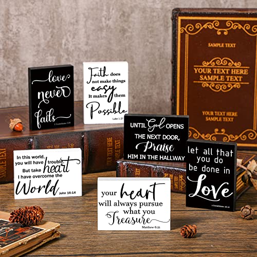 Yalikop 6 Pcs Bible Verse Christian Mini Wooden Sign, Fresh Style - style: Fresh Style