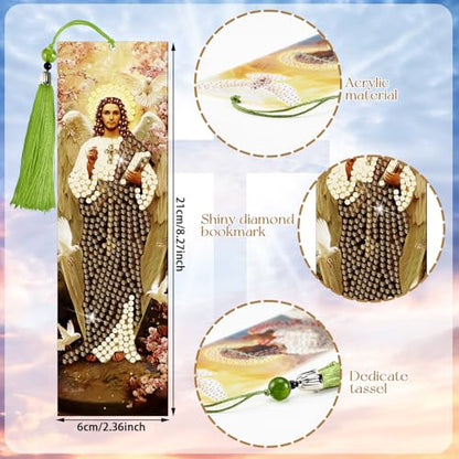 Sinload 10 Pcs Jesus Diamond Painting Bookmarks Acrylic Art Book Marks - style: Jesus
