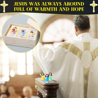 CroBlissful 100 Sets Mini Jesus Figurines Glow in Dark, Raise Both Hands - style: Raise Both Hands