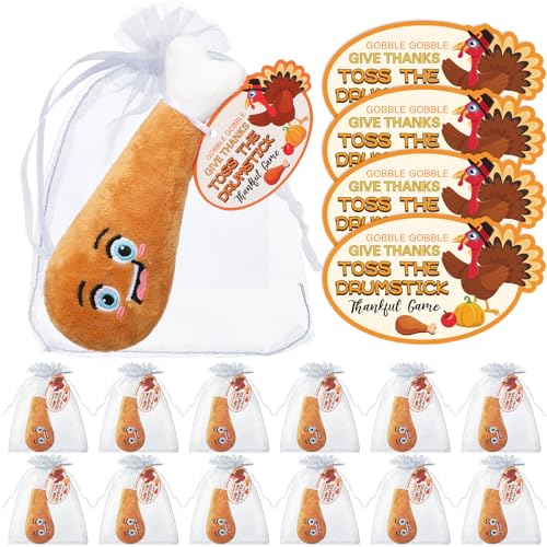 Silipull 18 Pcs 4" Thanksgiving Turkey Plush Toss Game Stuffed Turkey Toy - style: Thanksgiving Toss Turkey Leg