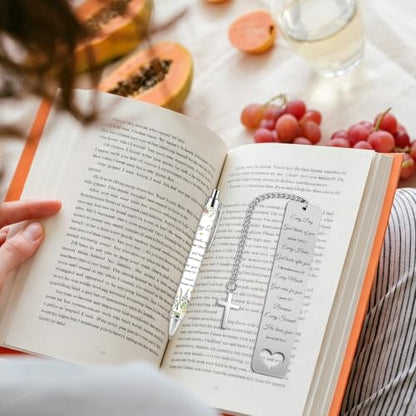 Bible Book Mark for Women, Every Day Metal Christian Gift Set with Pen - style: Every Day