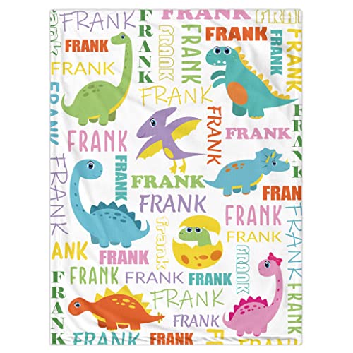 Personalized Baby Blanket for Boys, Custom Baby Blanket with Name Super Soft Personalized Name Blankets for Kids, Custom Dinosaur Blankets for Infant Toddler, Babys Gifts for Birthday - color: Funny Cute Dinosaur